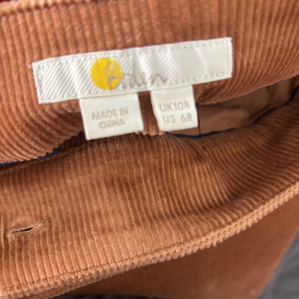 Boden 6 Corduroy Flare Pants Rust Brown Camel Retro Artsy Boho - Picture 4 of 5